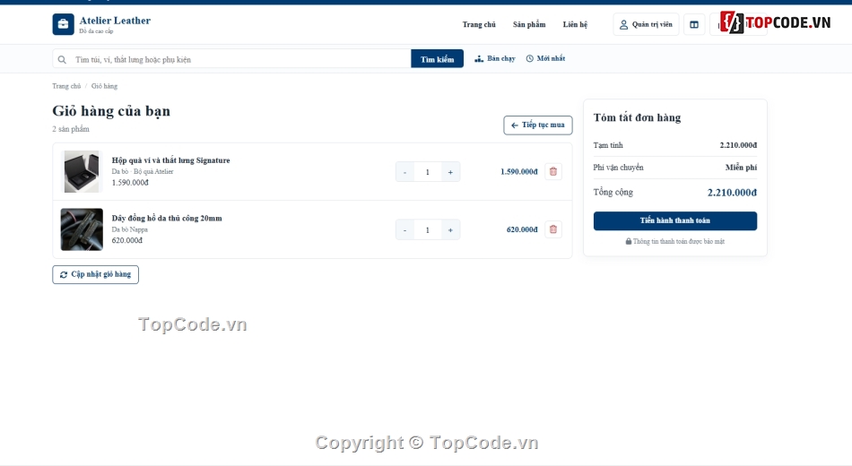 web bán đồ da,web bán hàng,Code bán hàng